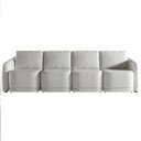 Ver imagem 5 de Sofá Cama Modulado Retrátil e Reclinável Decorativo Varsóvia 396cm Bouclê Cinza G33 - Gran Belo