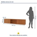 Ver imagem 3 de Rack para Tv até 75 Polegadas 100% Mdf Suspenso 180cm Zeus