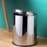 Lixeira em Inox Basculante 12 Litros Cesto de Lixo Tampa Giratoria Vai e Vem Luxo Grande Banheiro - 2