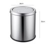 Lixeira em Inox Basculante 12 Litros Cesto de Lixo Tampa Giratoria Vai e Vem Luxo Grande Banheiro - 4