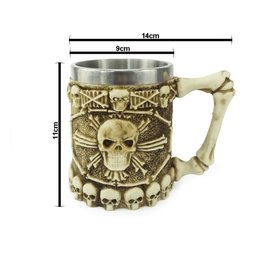 Caneca Caveira X com Alça 400ml Copo em Metal e Resina - 5