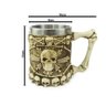 Caneca Caveira X com Alça 400ml Copo em Metal e Resina - 5