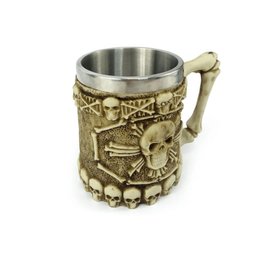 Caneca Caveira X com Alça 400ml Copo em Metal e Resina - 4