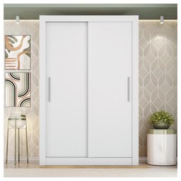 Guarda Roupa Solteiro Grande 2 Portas Glass Branco Caemmun - 4