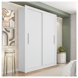 Guarda Roupa Solteiro Grande 2 Portas Glass Branco Caemmun - 2
