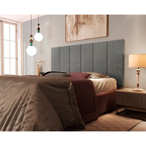 Painel Cabeceira Box Lorena King 1,95 Million Cores - Comprar Moveis em Casa: Cinza