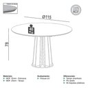 Ver imagem 7 de Conjunto Mesa de Jantar Kit Mesa + Cadeiras 4 Lugares Tampo MDF Tela Palha Sintética Bouclé Off