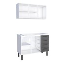 Ver imagem 2 de Cozinha Completa Gabinete Para Pia 120 e Armário Aéreo Juno/Apolo 4 Gavetas Cozimax Preto