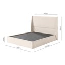 Ver imagem 3 de Cama Estofada Queen com Cabeceira Ayla - Linho Texturizado Off White C/ Pu Fendi