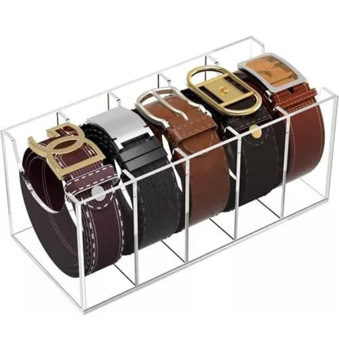 Kit 2 Organizadores para Cintos Acrílico Premium 5 Nichos - 1