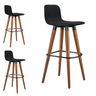Kit 3 Banquetas Linea Base Madeira Cozinha Bar Bancada Alta:preto/preto - 3