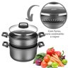 Panela Cozimento A Vapor Antiaderente 3 Em 1 Caçarola Espagueteira Cuscuzeira 3 Litros Massa Legumes - 7