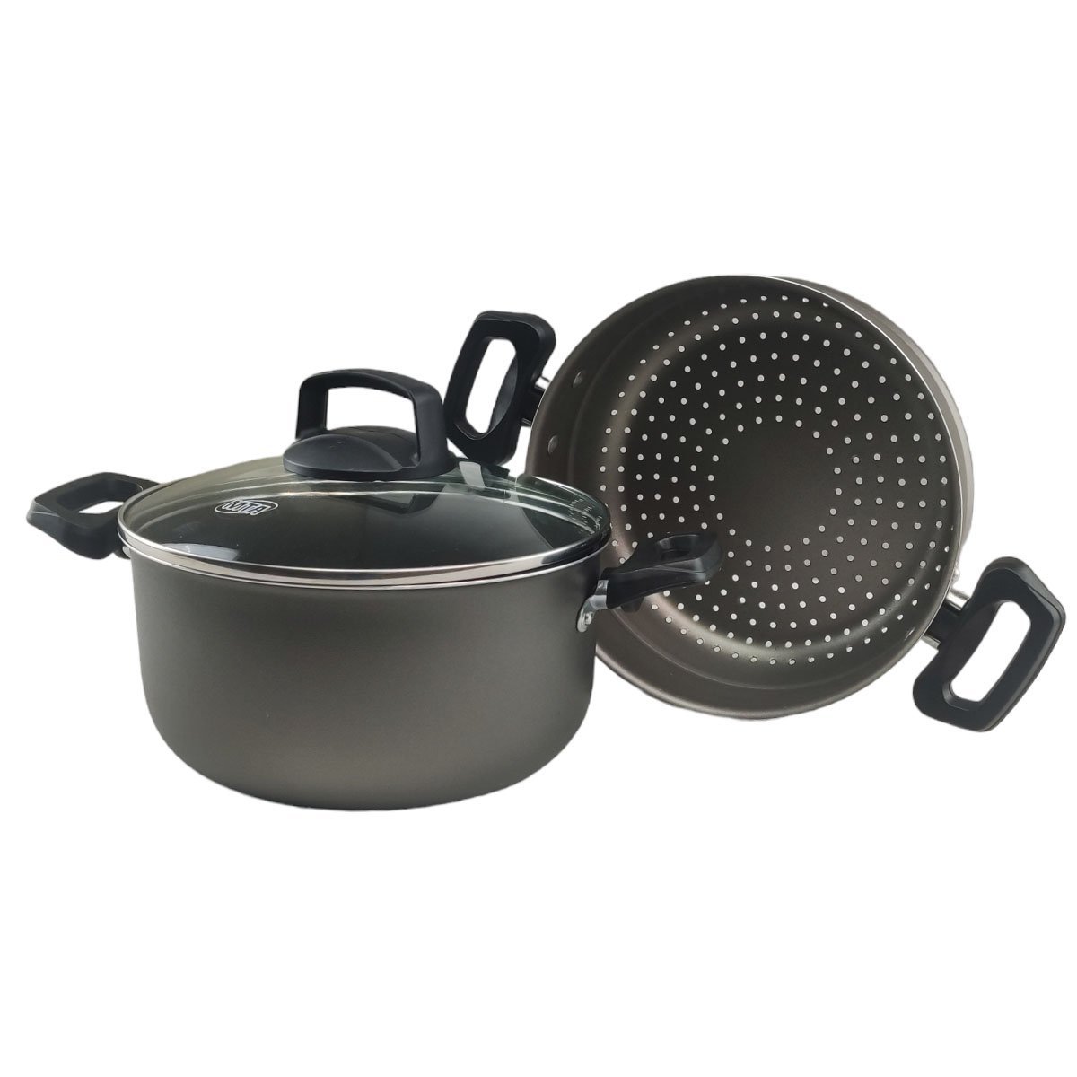 Panela Cozimento A Vapor Antiaderente 3 Em 1 Caçarola Espagueteira Cuscuzeira 3 Litros Massa Legumes - 4