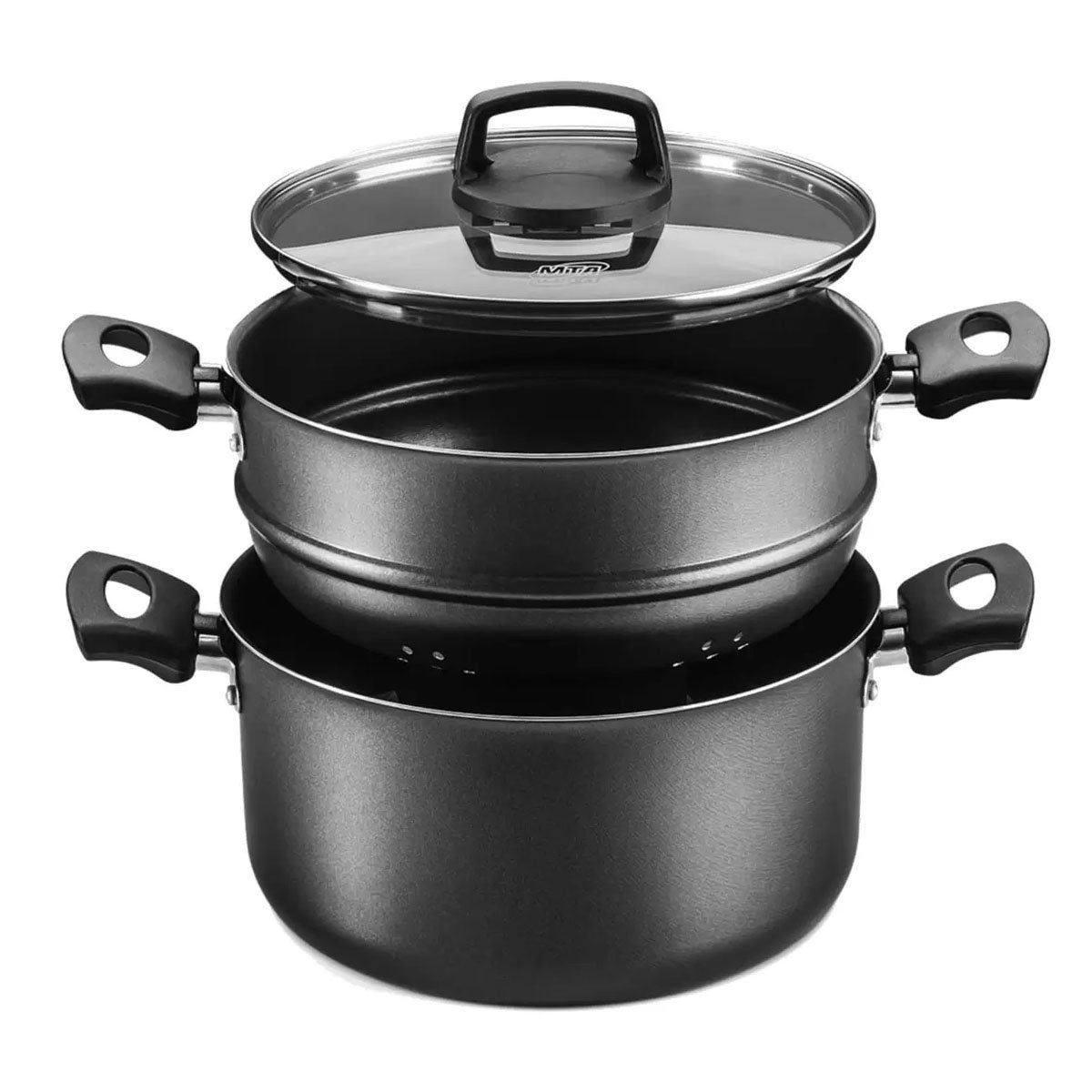 Panela Cozimento A Vapor Antiaderente 3 Em 1 Caçarola Espagueteira Cuscuzeira 3 Litros Massa Legumes - 3