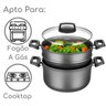 Panela Cozimento A Vapor Antiaderente 3 Em 1 Caçarola Espagueteira Cuscuzeira 3 Litros Massa Legumes - 2