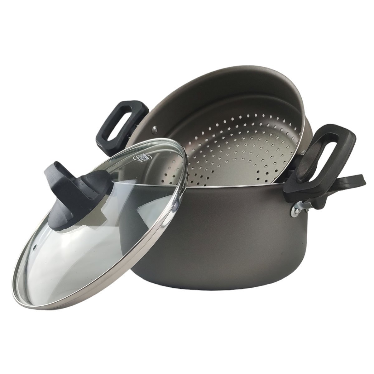 Panela Cozimento A Vapor Antiaderente 3 Em 1 Caçarola Espagueteira Cuscuzeira 3 Litros Massa Legumes - 10