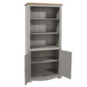 Ver imagem 2 de Estante em Madeira Maciça com 5 Nichos e 2 Portas Cinza Lavado