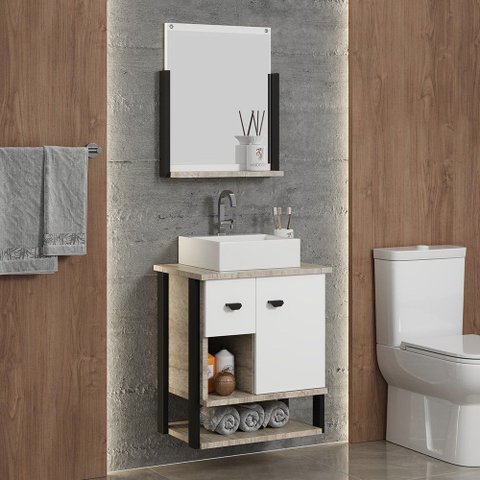 Conjunto de Banheiro Berton Denver 0,54cm Barrique/br/pt