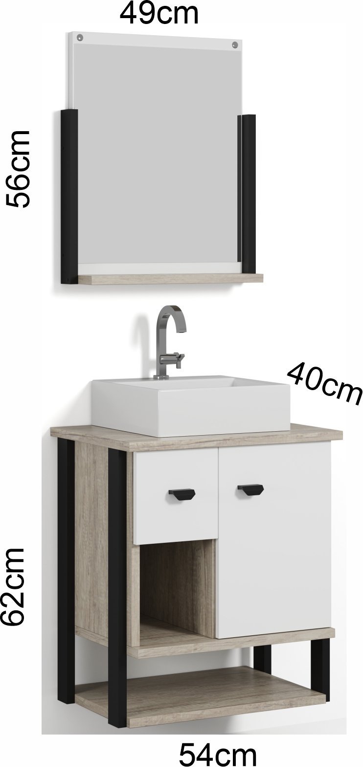 Conjunto de Banheiro Berton Denver 0,54cm Barrique/br/pt - 2