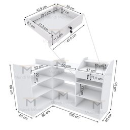 BALCÃO CAIXA VITRINE CANTO RETO M234.2021.B (CAIXA DIREITO) MUNDI MOVEIS - 5