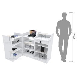 BALCÃO CAIXA VITRINE CANTO RETO M234.2021.B (CAIXA DIREITO) MUNDI MOVEIS - 6