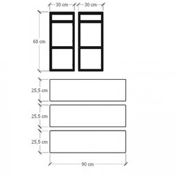 Prateleira Industrial com Três Níveis - Aço Preto - 68x30x90cm - 3 Prateleira Industrial com Três Níveis - Aço Preto - 68x30x90cm - 3