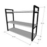Prateleira Industrial com Três Níveis - Aço Preto - 68x30x90cm - 2