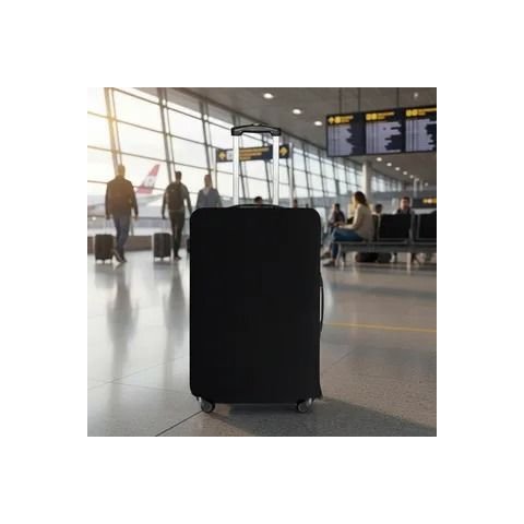 Capa Mala Bagagem Viagem c/ Ziper Preta Grande 32kg Elastano