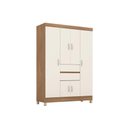 Ver imagem 1 de Guarda Roupa Solteiro 6 Portas e 2 Gavetas Ecom Ii Amêndola/off White - Demóbile