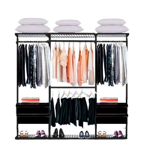 Closet Aramado - Linear Clr221 com Gaveta - 2,20m - Preto