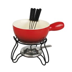Conjunto Fondue 8 peças Lausanne Vermelho Server 4 Pessoas Hauskraft - 1
