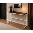 Ver imagem 3 de Mesa Jantar Aparador Bancada Alta Industrial 190x60cm Tampo Marrom Pés Branco