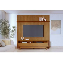 Painel Luna para Tv de até 75 Polegadas - Cumaru - Madetec - 1 Painel Luna para Tv de até 75 Polegadas - Cumaru - Madetec - 1