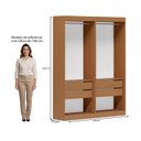 Ver imagem 3 de Guarda-Roupa Closet 2 Módulos Roupeiro sem Portas 4 Gavetas Versatille Yescasa