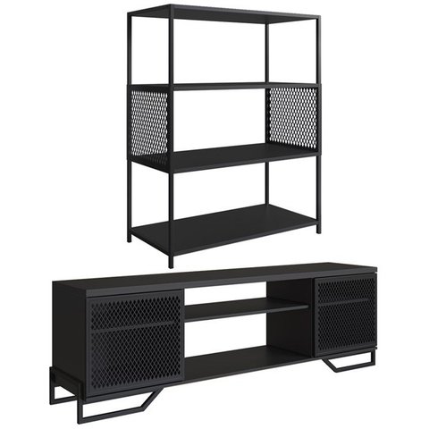 Rack 180 Cm 2 Pt Estante 77 Cm Industrial 27x24 Preto Pp