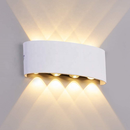 4 Luminárias Arandela (Cor Branca) Meia Lua De Sobrepor LED 8W Bivolt IP65 Cor Da Luz Branco Quente  - 4