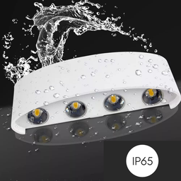 4 Luminárias Arandela (Cor Branca) Meia Lua De Sobrepor LED 8W Bivolt IP65 Cor Da Luz Branco Quente  - 5