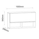 Ver imagem 2 de Armário Aéreo Laura 100cm 1 Porta e 2 Nichos Preto Maderatto Móveis