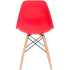 Cadeira Charles Eames Eiffel Vermelho Polipropileno Cozinha Sala de Estar Jantar Mesa Jantar