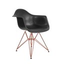 Ver imagem 3 de Kit 6 Poltronas Eiffel Eames Preta com Braço Daw em Ferro Cobre