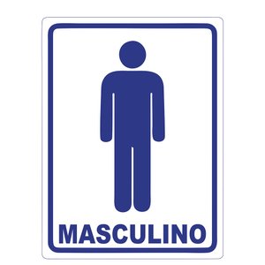 Placa Sinalização Banheiro Masculino Sanitário 20x15cm TaColado 10 Unidades
