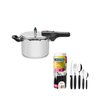 KIT - Panela de pressão inox 4,5l Brava + Faqueiro 30pçs Preto - Tramontina - 1