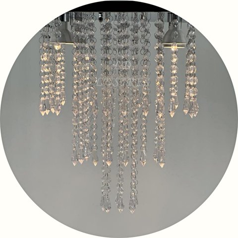 Lustre Cristal Acrílico Luxuoso com Alto Brilho para Sala