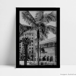 Quadro Decorativo Monumento Cidade Beverly Hills em Moldura Caixa TaColado Moldura Trad 1cm Madeira 