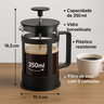 Cafeteira Prensa Francesa Cremeira 350ml Leite Café Cappuccino de Vidro e Plástico - 3