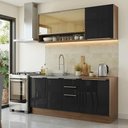 Ver imagem 1 de Armário de Cozinha Compacta 180 cm Rustic/Preto Lux Madesa 04