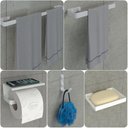 Ver imagem 1 de Kit Acessórios Para Banheiro Branco 5 Peças MAX