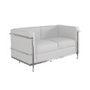 Ver imagem 1 de Sofa Le Corbusier de 2 Lugares Cromado em Sintético Branco