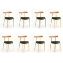 Ver imagem 3 de Cadeira de Jantar Kit 8 Lizzie Base Tubular Dourado Encosto Castanho PU D03 - D'Rossi