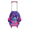 Kit Mochila Escolar Infantil com Rodinhas Stitch Roxo e Estojo Duplo - Gv Bolsas - 4